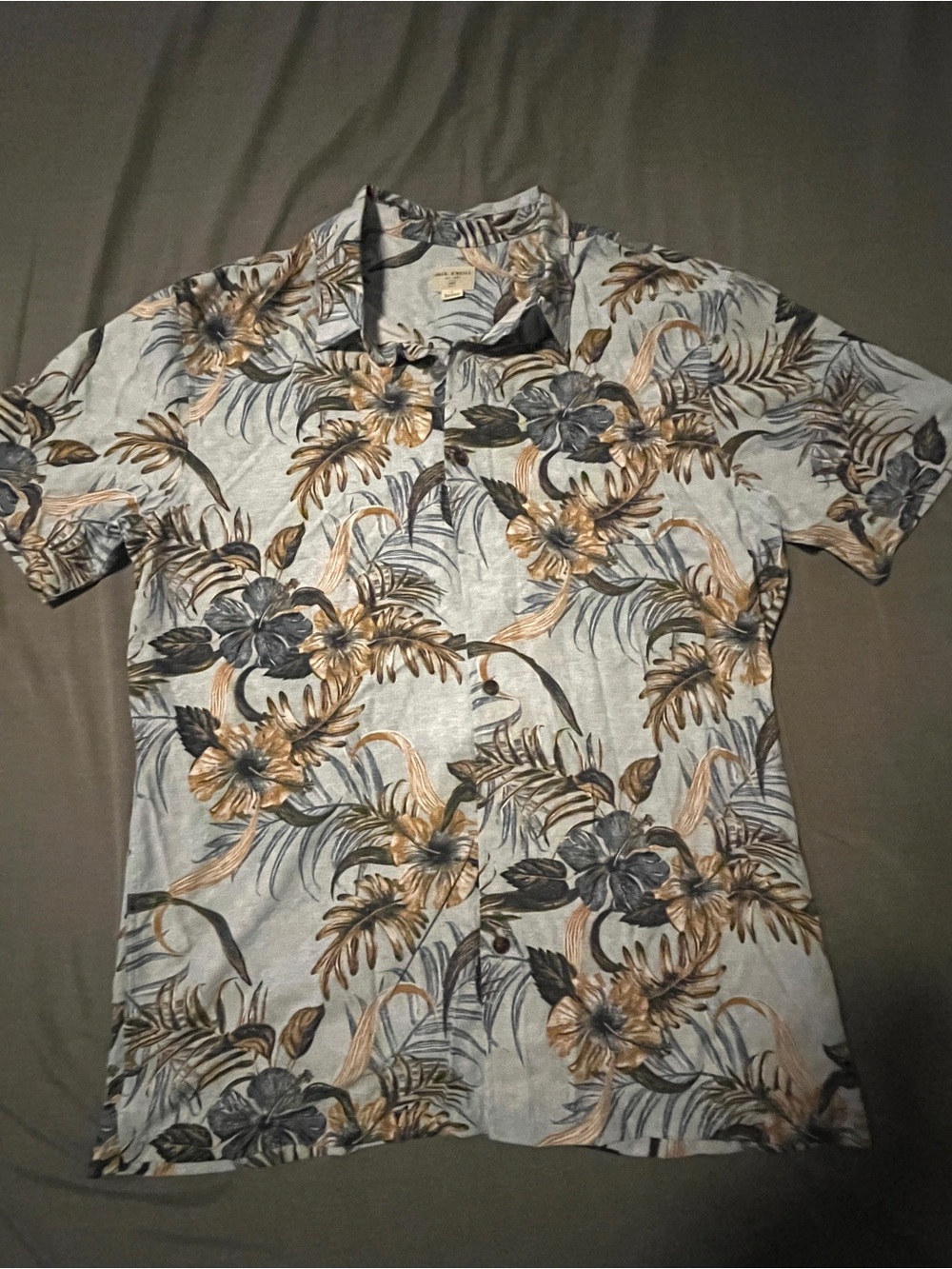 Jack O'Neill Men's Short Sleeve Tropical Button Down Shirt Size L